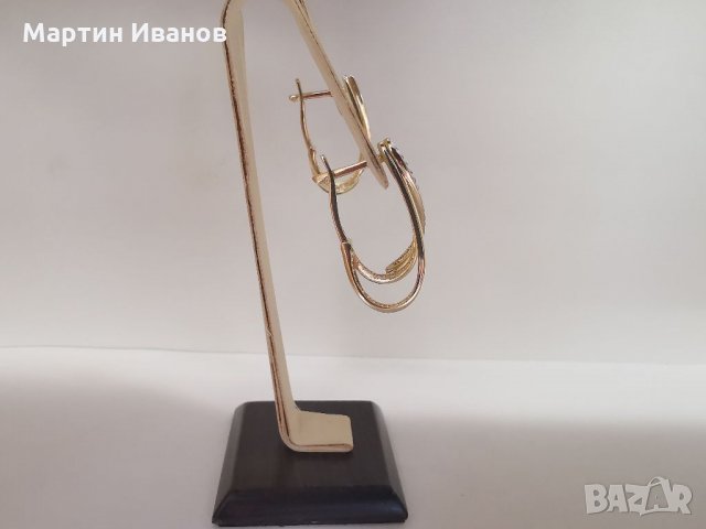 Златни обеци бяло и жълто злато , снимка 3 - Обеци - 33026738