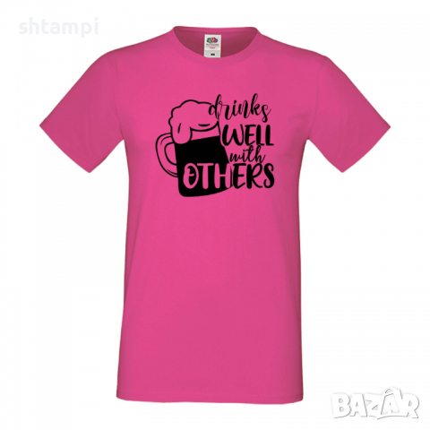 Мъжка тениска Drinks Well With Others,Бира,Бирфест,Beerfest,Подарък,Изненада,Рожден Ден, снимка 6 - Тениски - 36377771