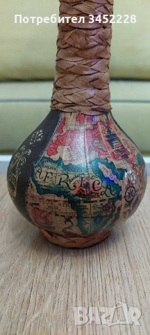 бутилка винтидж обвита с кожа Италия за колекционери , снимка 3 - Антикварни и старинни предмети - 52713049