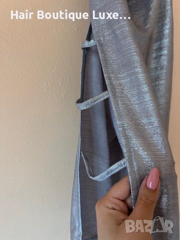 Сребриста къса рокля с гол гръб и регулираща се презрамка ❤️, снимка 4 - Рокли - 44047344