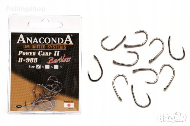 Куки без контра - Anaconda Power Carp II B-998 Barbless, снимка 1