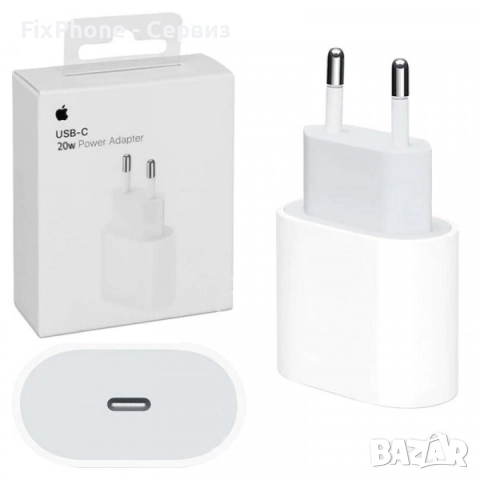 Оригинално Зарядно устройство адаптер Apple 20W USB-C, MHJE3ZM/A в кутия, 220V, Бял , снимка 3 - Оригинални зарядни - 52572227