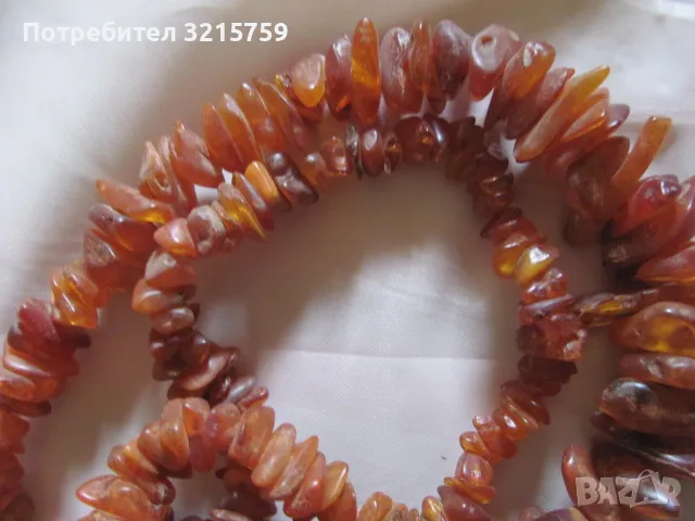 Колие необработен кехлибар, големи зърна, дължина 80см., снимка 3 - Колиета, медальони, синджири - 48929267