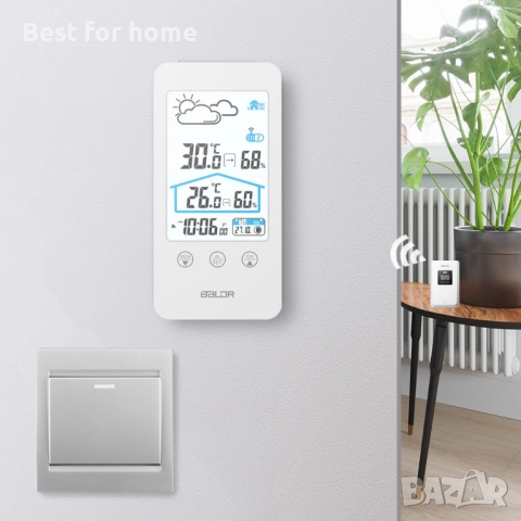 Метеорологична станция за вътрешна и външна употреба, прогноза за времето, функция за фаза на луната, снимка 2 - Друга електроника - 52178468