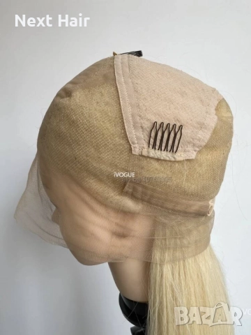 Руса перука с цяла дантела - 70 см, висок клас, снимка 8 - Аксесоари за коса - 52878575