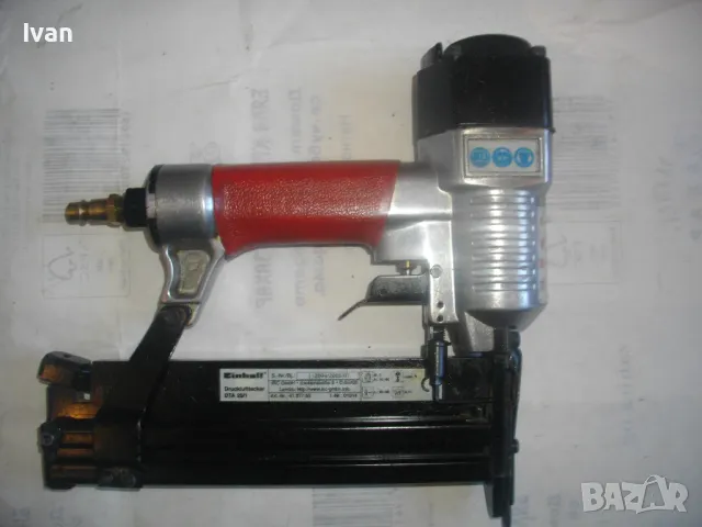 ГОЛЯМ КОМБИНИРАН ПНЕВМАТИЧЕН ТАКЕР EINHELL 25-1 НЕМСКИ ОРИГИНАЛЕН СКОБИ 10-40мм/ПИРОНИ 10-50мм , снимка 2 - Други инструменти - 48414007