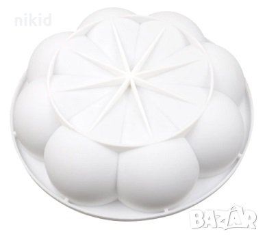 3D 8 заоблени парчета резени цвете кексова силиконова форма за кекс десерт сладкиш пай желиран, снимка 2 - Форми - 33230569