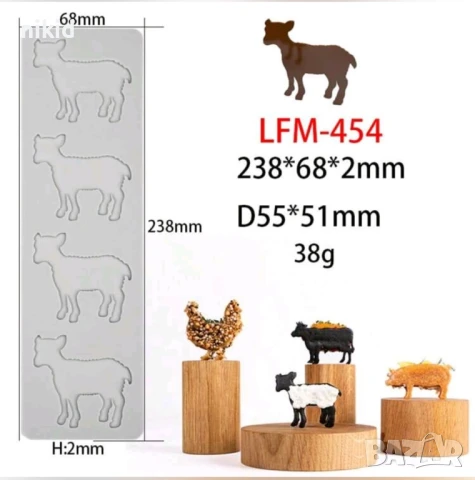 4 Агне Овца плитки силиконов молд форма фондан захарна паста гъмпейст шоколад торта декор, снимка 3 - Форми - 51411001