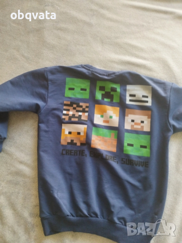 Тъмносин комплект Minecraft за момче 128см, снимка 6 - Детски комплекти - 52115790