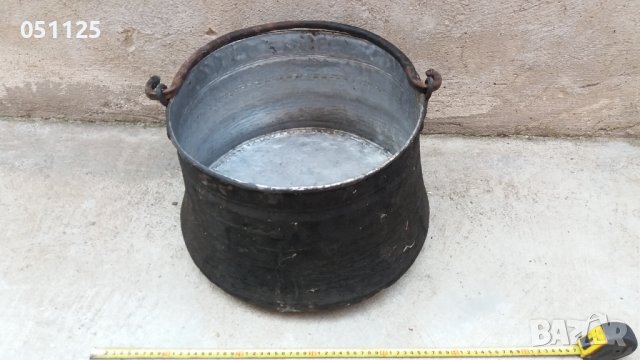 отличен възрожденски кован казан, бакър съд за варене на курбани 40 литра, снимка 2 - Антикварни и старинни предмети - 38365271