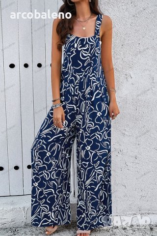 Дамски гащеризон с елегантен абстрактен принт, 4цвята, снимка 17 - Гащеризони - 43992265