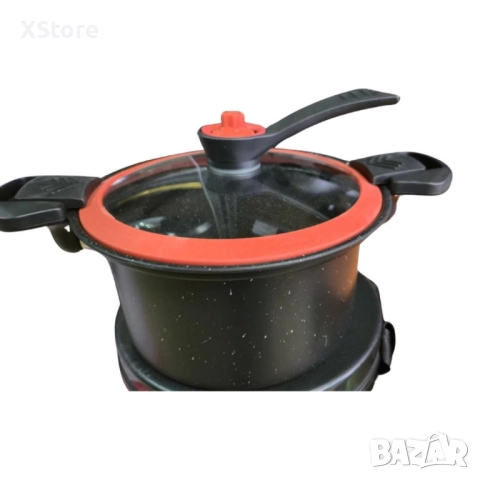 Херметическа тенджера заключващ капак с незалепващо покритие - 24см, 26см, 28см, снимка 8 - Съдове за готвене - 52507334