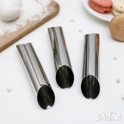 2584 Комплект метални форми за каноли, 3 броя, снимка 5 - Други - 35347901