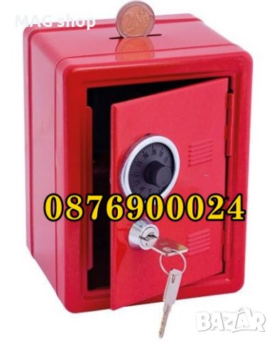 ПРОМО! Метална Детска касичка Сейф Заключва се по Два начина с код и ключ