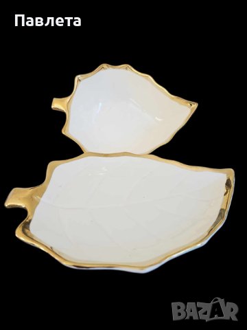 Изящен комплект Купичка и чинийка под формата на листо, снимка 3 - Други - 43122328
