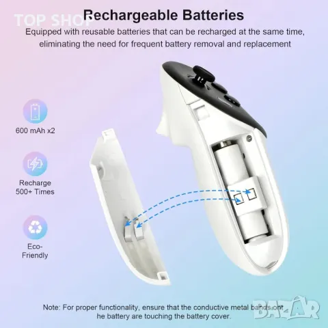 Докинг станция за зареждане за MetaQuest 3S/Quest 3, с LED индикатор, за VR конзола и контролер, бял, снимка 10 - Друга електроника - 49551805