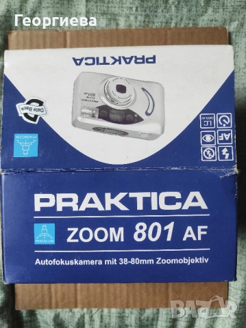 Фотоапарат Praktica Zoom 801 AF с оригинален калъф и кутия, снимка 6 - Фотоапарати - 52679735
