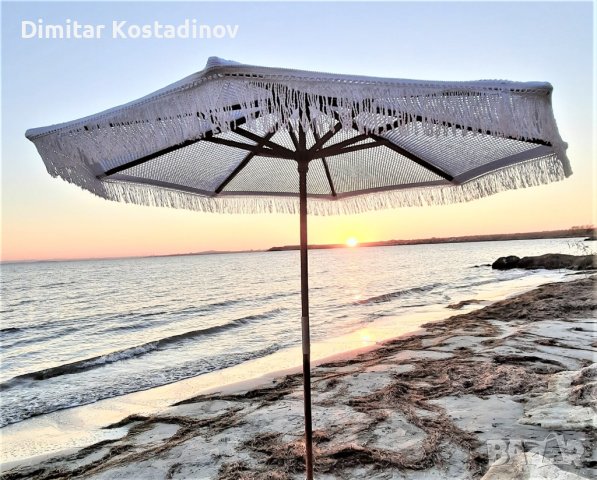 Бохо плетени чадъри тип макраме за градина, плаж, ресторант или бийч бар, снимка 9 - Други - 43956671