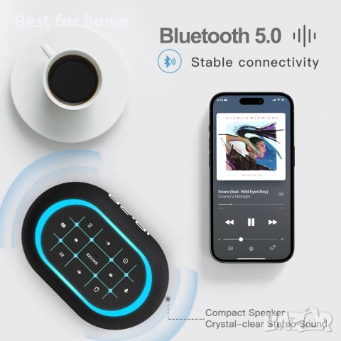 ANJANK Будилник FM радио с Bluetooth високоговорител, Hi-Fi стерео звук, 0-100% димер, снимка 5 - Радиокасетофони, транзистори - 53470598