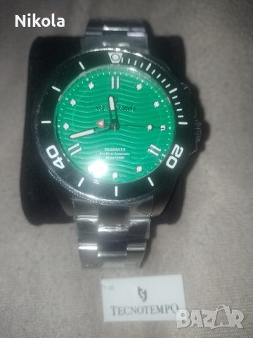 Италиански автоматичен водолазен часовник Tecnotempo Seawaves 500 м, снимка 9 - Мъжки - 43682912