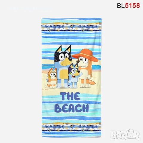Детски плажни кърпи и пончо Лабубу,Соник,Блуи,Стич,Барби,Пес патрул, снимка 7 - Хавлии и халати - 41394289