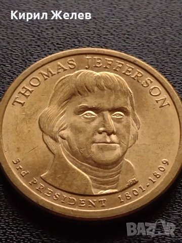 Възпоменателна монета 1 долар THOMAS JEFFERSON 3 президент на САЩ (1801-1809) за КОЛЕКЦИЯ 38039