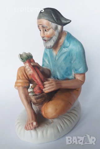 Стара порцеланова статуетка "Старец". Бисквит., снимка 4 - Статуетки - 38275195