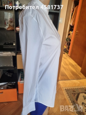 Снежнобяла вталена риза Jil Sander, снимка 3 - Ризи - 51799487