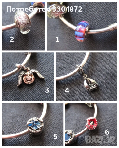 Талисмани за гривна тип Пандора, снимка 2 - Други - 53142923