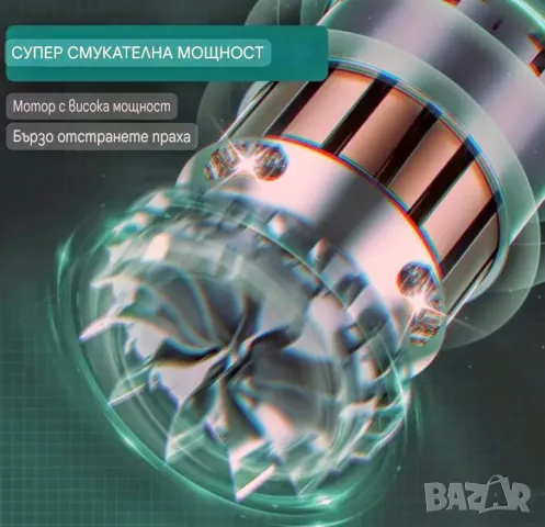 Мини безжична прахосмукачка Черна с 2000мА батерия , снимка 4 - Прахосмукачки - 50222485