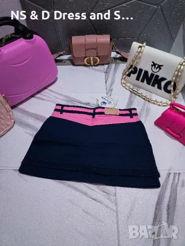 Дамска къса пола в тъмно синьо и розово, снимка 8 - Поли - 38160687