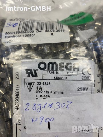 Омега Стъклен предпазител  5x20mm 250V  / 1A БЪРЗОДЕЙСТВАЩ  4427934601D, снимка 4 - Друга електроника - 43984343