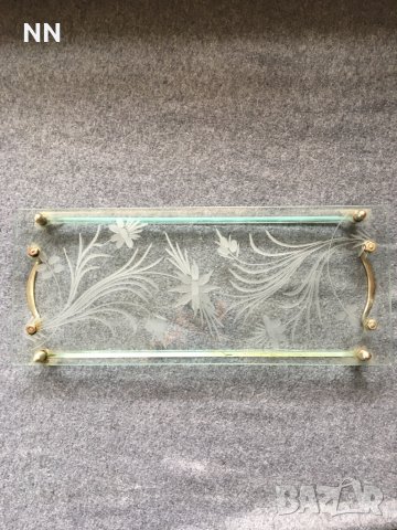 Ретро стъклен поднос, снимка 2 - Антикварни и старинни предмети - 33057444