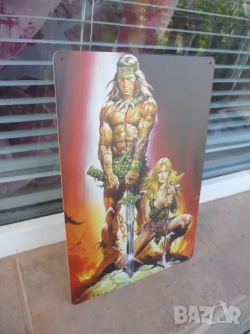 Метална табела Конан Варварина Разрушителя фентъзи меч магия Шварценегер, снимка 2 - Декорация за дома - 50381465