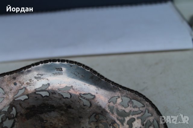  Посребрена англииска фруктиера, снимка 8 - Антикварни и старинни предмети - 39098507