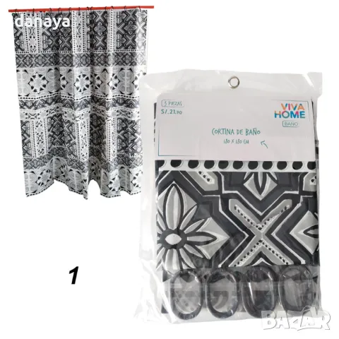 5251 PVC завеса за баня, 180x180cm, снимка 4 - Пердета и завеси - 47390610