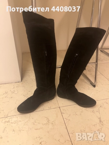 Черни Дамски Ботуши - Нови, снимка 4 - Дамски ботуши - 51905936