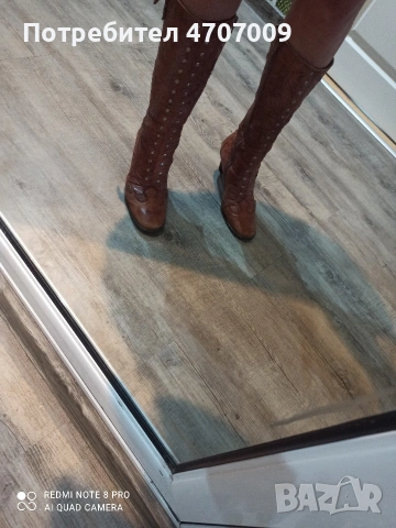 Продавам втора употреба естествена кожа кафяви ботуши с вата номер 39 - цена 16 евро, снимка 5 - Дамски ботуши - 53076433