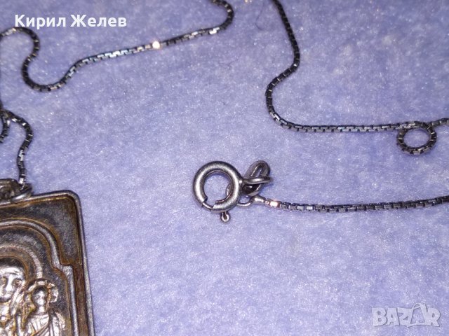 ПРАВОСЛАВНА СРЕБЪРНА ИКОНКА с ФИНА СРЕБЪРНА ВЕРИЖКА СРЕБРО 925 с БЯЛА ПОЗЛАТА 36123, снимка 11 - Колиета, медальони, синджири - 39470776
