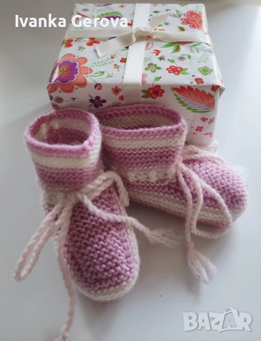 Комплект от жакетче,лента за коса и терлички за новородено, снимка 2 - Комплекти за бебе - 52632540