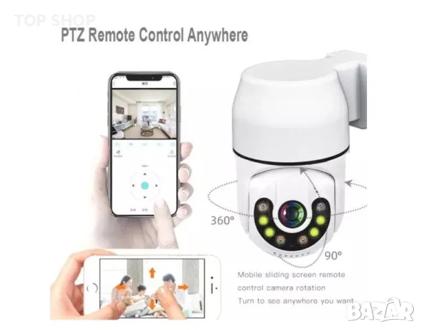 Wifi камера за видеонаблюдение Tnagora, FULL HD, Интериор / Екстериор, Панорама/Наклон 360 градуса,, снимка 3 - HD камери - 48874306
