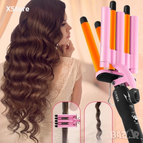 Тройна ретро преса за къдрене на косата, снимка 6 - Преси за коса - 52014659