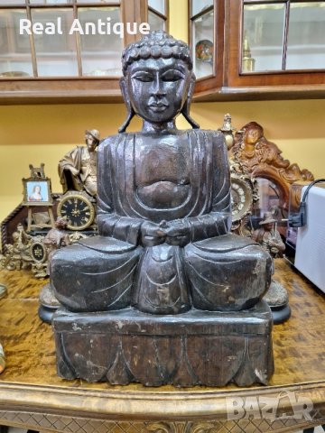 Великолепна голяма антикварна дървена фигура статуетка , снимка 4 - Антикварни и старинни предмети - 43070618