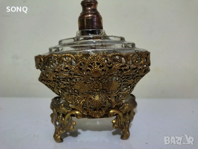 Уникално Красиво Старо Шише За Парфюм, снимка 3 - Антикварни и старинни предмети - 52823484