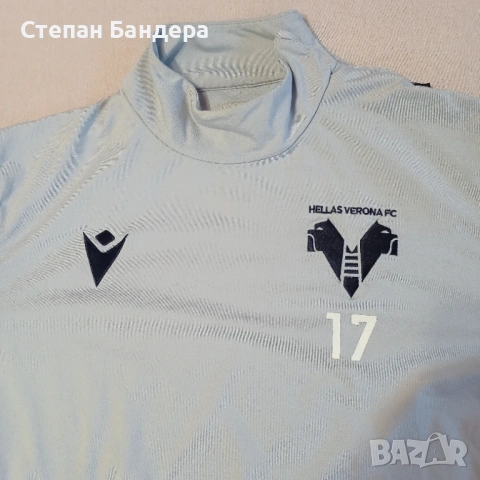 КАТО НОВА MACRON x HELLAS VERONA FC size L 100% оригинална горница Макрон Верона training top, снимка 4 - Спортни дрехи, екипи - 53213788