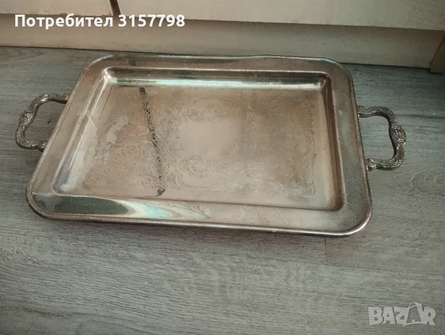 Посребрен поднос,табла, снимка 1