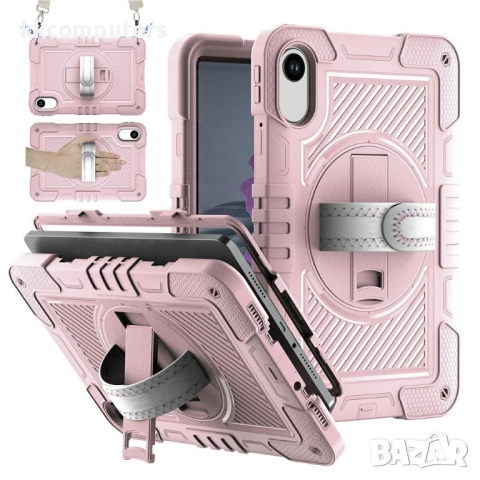 Удароустойчив калъф със задна част от PC и Лента през рамо за Xiaomi Redmi Pad 2 | 360° ротация | Пр, снимка 5 - Калъфи, кейсове - 52117191