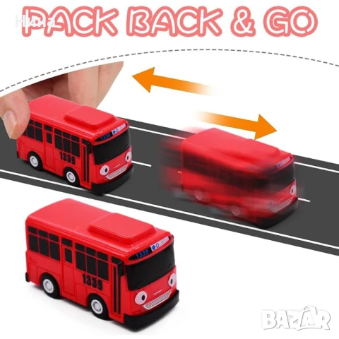 Комплект сладки мини инерционни автобуси, снимка 7 - Коли, камиони, мотори, писти - 51069564