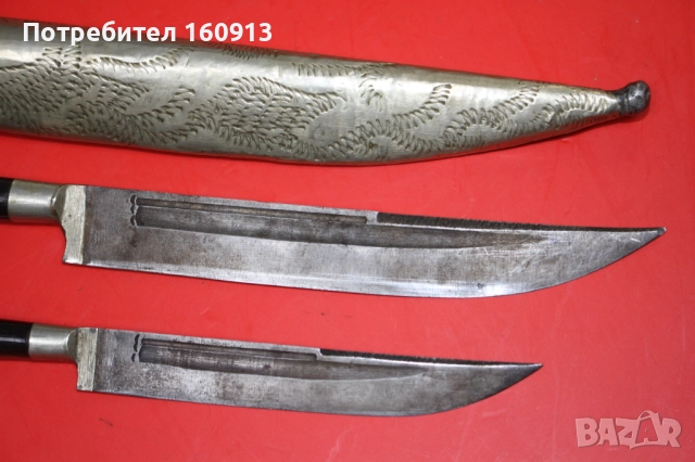 Сет 2 османски ножчета с оригинална двойна кания ., снимка 8 - Антикварни и старинни предмети - 51626675