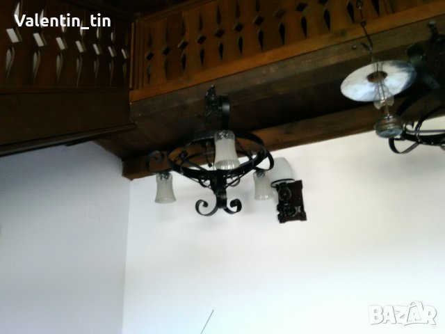 Полилей, абажур от ковано желязо два еднакви , снимка 2 - Лампи за таван - 33671464